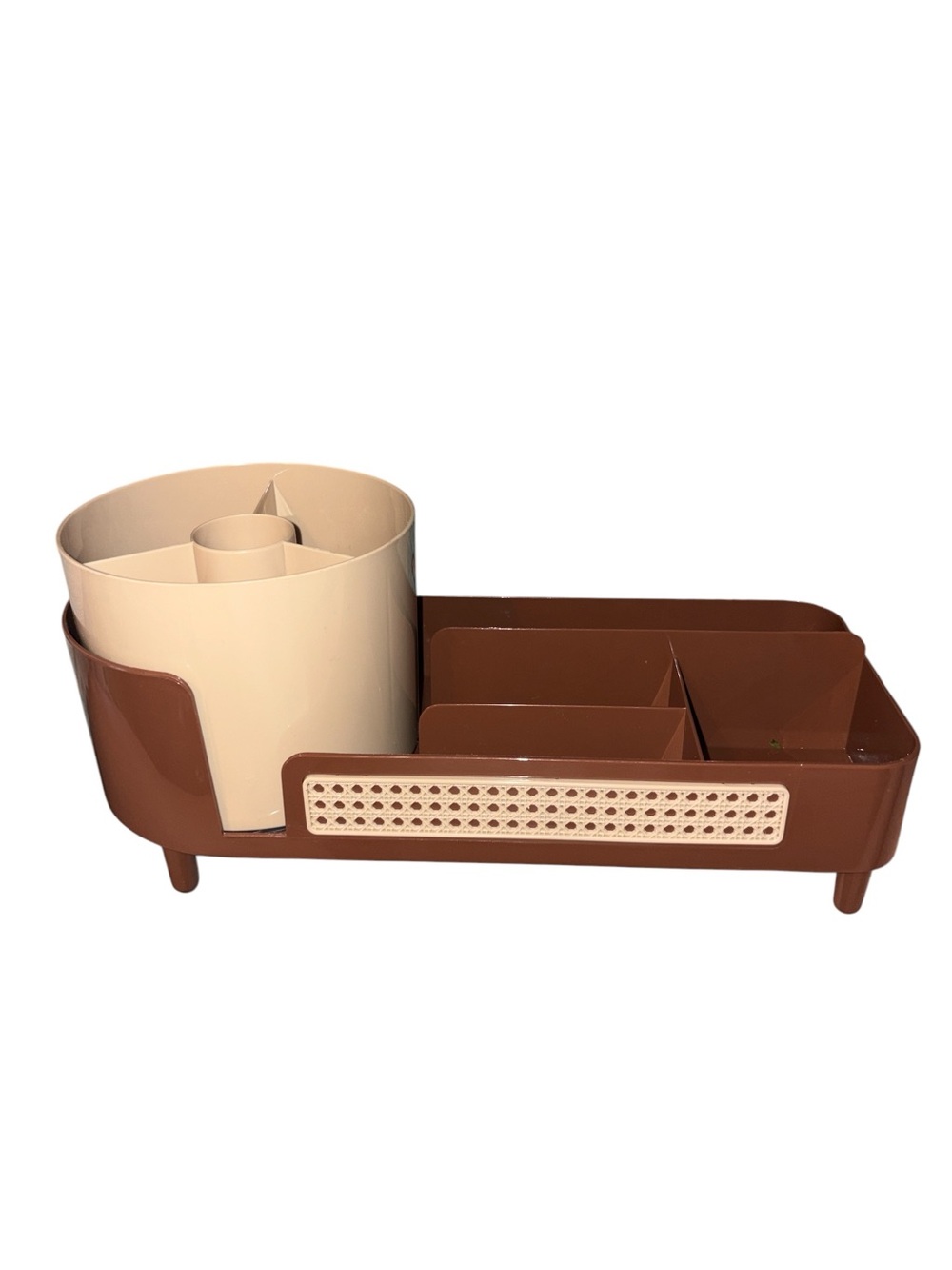 Makeup Organizer In Brown & Cream